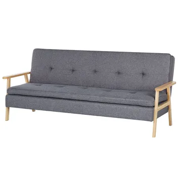 3-istuttava sohva Tjorn - Harmaa, Vaalea puu - Huonekalut - Sohva - Vuodesohva - Futon - Futon sohva