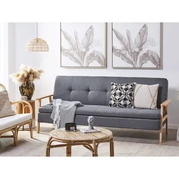 3-istuttava sohva Tjorn - Harmaa, Vaalea puu - Huonekalut - Sohva - Vuodesohva - Futon - Futon sohva