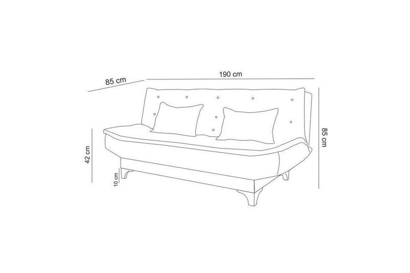 3:n ist Bransdale Vuodesohva - Harmaa - Huonekalut - Sohva - Vuodesohva - 3 istuttava vuodesohva