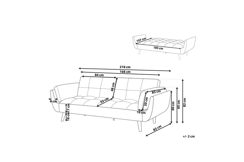 3:n ist Vuodesohva Lutarp - Sametti/Vihreä - Huonekalut - Sohva - Vuodesohva - 3 istuttava vuodesohva