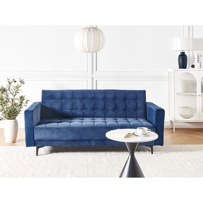 3-istuttava Vuodesohva Aberdeen - Sininen, Musta/Sametti - Huonekalut - Sohva - Vuodesohva - 3 istuttava vuodesohva