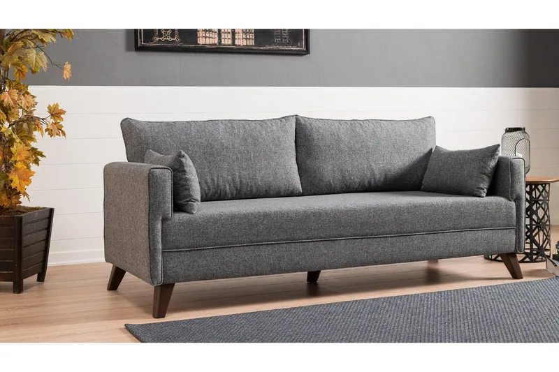 Antigua 3-istuttava vuodesohva 150x190 cm kangasta - Harmaa - Huonekalut - Sohva - Vuodesohva - 3 istuttava vuodesohva