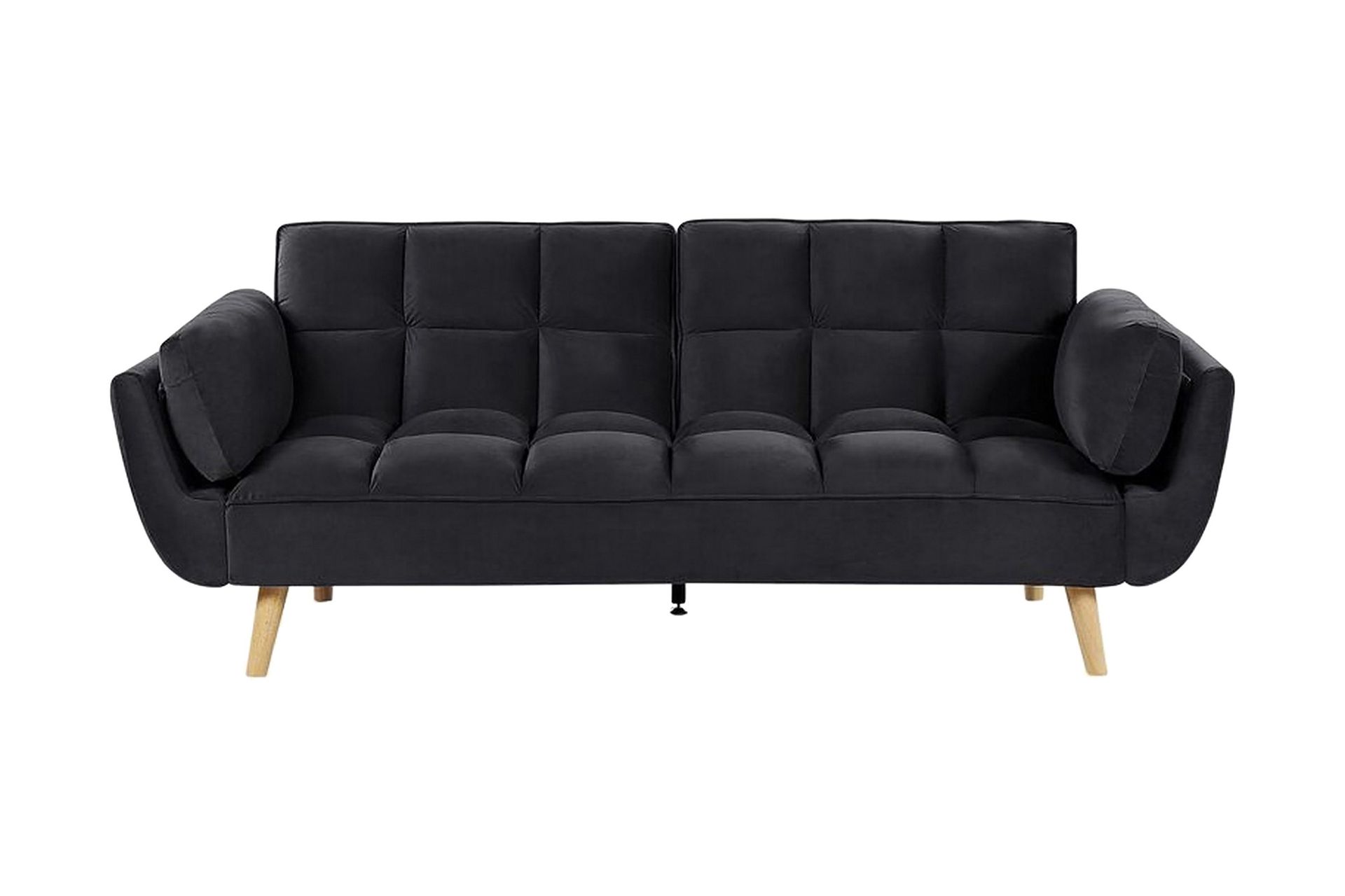 Asaby 3-istuttava suorakulmainen vuodesohva 107x185 cm samettia - Musta