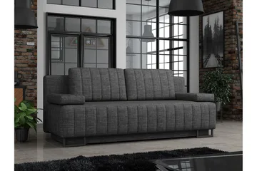Bonsall 3-istuttava vuodesohva 146x200 cm säilytystilalla kangasta - Harmaa - Huonekalut - Sohva - Vuodesohva - 3 istuttava vuodesohva