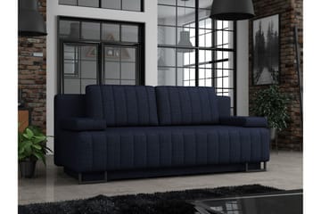 Bonsall 3-istuttava vuodesohva 146x200 cm säilytystilalla kangasta - Musta - Huonekalut - Sohva - Vuodesohva - 3 istuttava vuodesohva