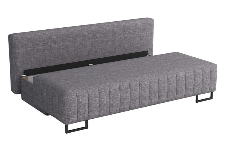 Bonsall 3-istuttava vuodesohva 146x200 cm säilytystilalla kangasta - Musta - Huonekalut - Sohva - Vuodesohva - 3 istuttava vuodesohva