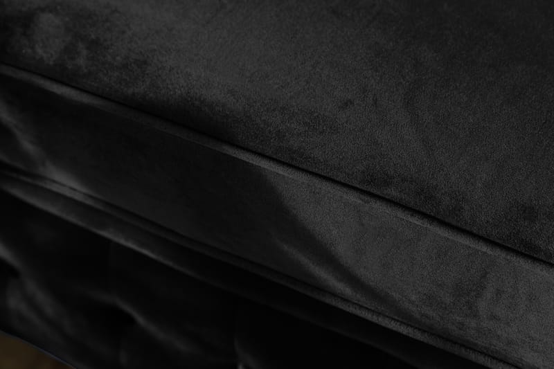 Chesterfield Lyx 3-istuttava Etupyöreä vuodesohva sametissa - Musta - Huonekalut - Sohva - Vuodesohva - 3 istuttava vuodesohva