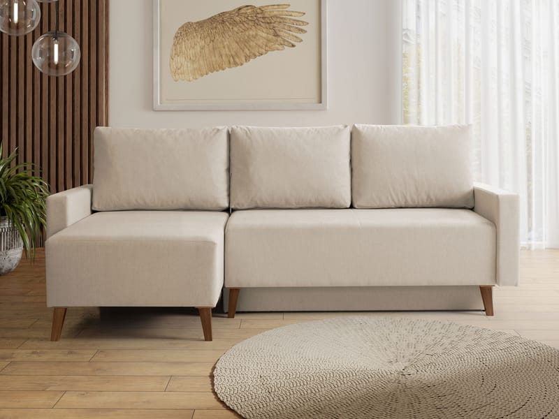 3-istuttava vuodesohva divaanilla OVIEDO Verita 03 - Beige - Huonekalut - Sohva - Vuodesohva