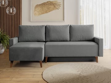 3-istuttava vuodesohva divaanilla OVIEDO Verita 88 - Harmaa - Huonekalut - Sohva - Vuodesohva