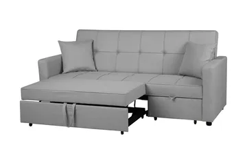 Glomma 3-istuttava jatkettava vuodesohva 181x207 cm kangasta - Harmaa - Huonekalut - Sohva - Vuodesohva - 3 istuttava vuodesohva