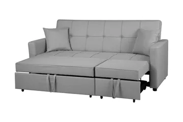 Glomma 3-istuttava jatkettava vuodesohva 181x207 cm kangasta - Harmaa - Huonekalut - Sohva - Vuodesohva - 3 istuttava vuodesohva
