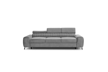 Laurece 3-istuttava vuodesohva 136x199 cm samettia - Harmaa - Huonekalut - Sohva - Vuodesohva - 3 istuttava vuodesohva