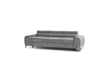 Laurece 3-istuttava vuodesohva 136x199 cm samettia - Harmaa - Huonekalut - Sohva - Vuodesohva - 3 istuttava vuodesohva