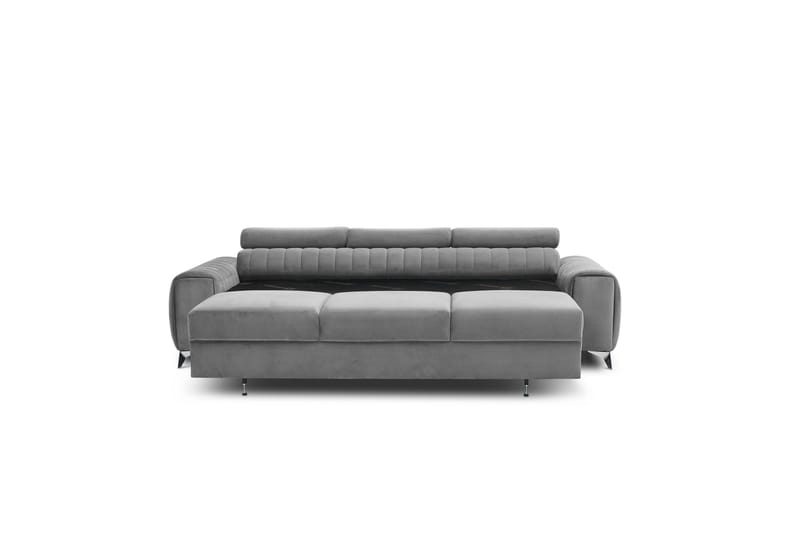 Laurece 3-istuttava vuodesohva 136x199 cm samettia - Harmaa - Huonekalut - Sohva - Vuodesohva - 3 istuttava vuodesohva