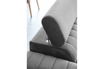 Laurece 3-istuttava vuodesohva 136x199 cm samettia - Harmaa - Huonekalut - Sohva - Vuodesohva - 3 istuttava vuodesohva