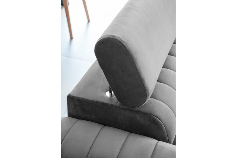 Laurece 3-istuttava vuodesohva 136x199 cm samettia - Harmaa - Huonekalut - Sohva - Vuodesohva - 3 istuttava vuodesohva
