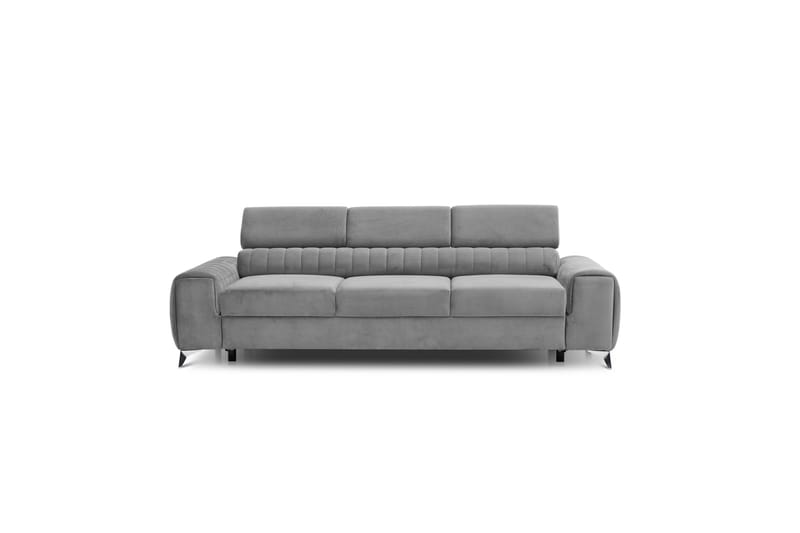 Laurece 3-istuttava vuodesohva 136x199 cm samettia, Harmaa