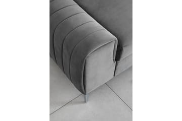 Laurece 3-istuttava vuodesohva 136x199 cm samettia - Harmaa - Huonekalut - Sohva - Vuodesohva - 3 istuttava vuodesohva