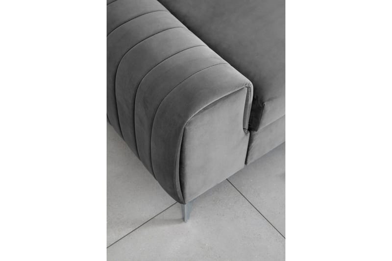 Laurece 3-istuttava vuodesohva 136x199 cm samettia - Harmaa - Huonekalut - Sohva - Vuodesohva - 3 istuttava vuodesohva
