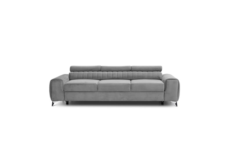Laurece 3-istuttava vuodesohva 136x199 cm samettia - Harmaa - Huonekalut - Sohva - Vuodesohva - 3 istuttava vuodesohva