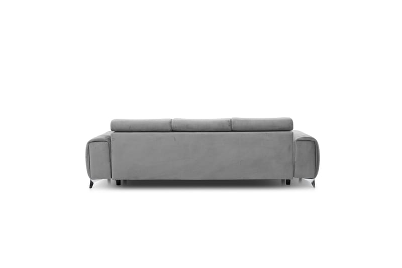 Laurece 3-istuttava vuodesohva 136x199 cm samettia - Harmaa - Huonekalut - Sohva - Vuodesohva - 3 istuttava vuodesohva