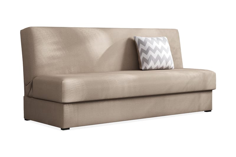 Lucille 3-istuttava suorakaiteen muotoinen vuodesohva 105x175 cm säilytyksellä kankaalla, Beige