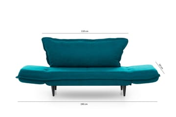 Mezonzo 3-istuttava suorakulmainen vuodesohva 50x190 cm kangasta - Vihreä - Huonekalut - Sohva - Vuodesohva - 3 istuttava vuodesohva