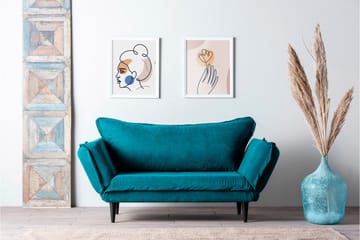 Mezonzo 3-istuttava suorakulmainen vuodesohva 50x190 cm kangasta - Vihreä - Huonekalut - Sohva - Vuodesohva - 3 istuttava vuodesohva