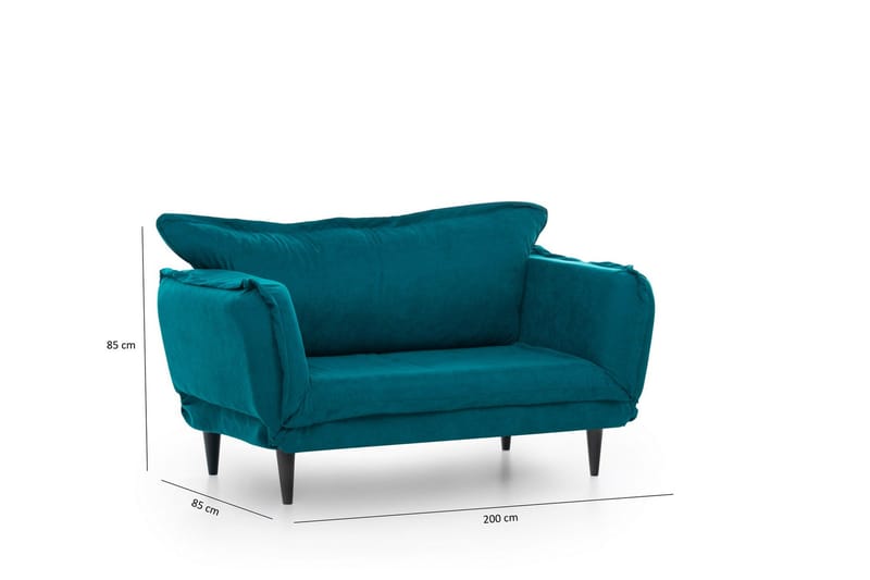 Mezonzo 3-istuttava suorakulmainen vuodesohva 50x190 cm kangasta - Vihreä - Huonekalut - Sohva - Vuodesohva - 3 istuttava vuodesohva