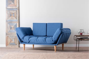 Mezonzo 3-istuttava taitettava vuodesohva 70x200 cm kangasta - Sininen - Huonekalut - Sohva - Vuodesohva - 3 istuttava vuodesohva