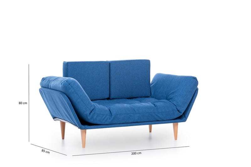 Mezonzo 3-istuttava taitettava vuodesohva 70x200 cm kangasta - Sininen - Huonekalut - Sohva - Vuodesohva - 3 istuttava vuodesohva