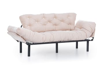 Mezonzo 3-istuttava vuodesohva taitettava 70x225 cm kangasta - Beige - Huonekalut - Sohva - Vuodesohva - 3 istuttava vuodesohva
