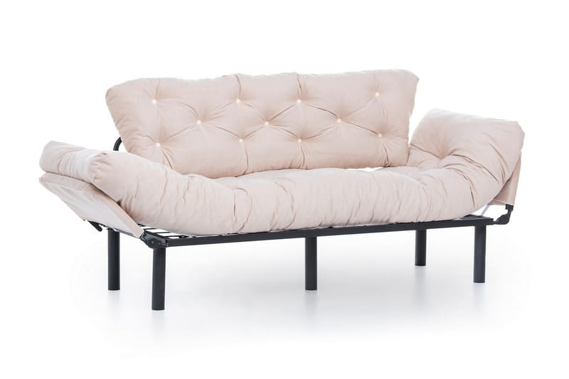 Mezonzo 3-istuttava vuodesohva taitettava 70x225 cm kangasta - Beige - Huonekalut - Sohva - Vuodesohva - 3 istuttava vuodesohva