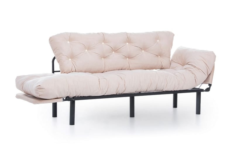 Mezonzo 3-istuttava vuodesohva taitettava 70x225 cm kangasta - Beige - Huonekalut - Sohva - Vuodesohva - 3 istuttava vuodesohva