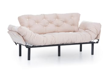 Mezonzo 3-istuttava vuodesohva taitettava 70x225 cm kangasta - Beige - Huonekalut - Sohva - Vuodesohva - 3 istuttava vuodesohva