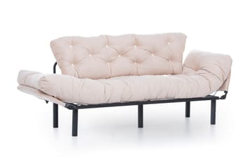 Mezonzo 3-istuttava vuodesohva taitettava 70x225 cm kangasta - Beige - Huonekalut - Sohva - Vuodesohva - 3 istuttava vuodesohva