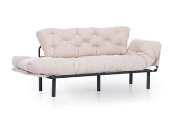 Mezonzo 3-istuttava vuodesohva taitettava 70x225 cm kangasta - Beige - Huonekalut - Sohva - Vuodesohva - 3 istuttava vuodesohva