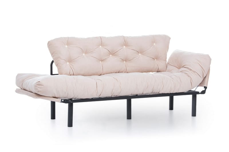 Mezonzo 3-istuttava vuodesohva taitettava 70x225 cm kangasta - Beige - Huonekalut - Sohva - Vuodesohva - 3 istuttava vuodesohva