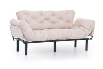 Mezonzo 3-istuttava vuodesohva taitettava 70x225 cm kangasta - Beige - Huonekalut - Sohva - Vuodesohva - 3 istuttava vuodesohva