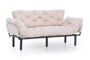 Mezonzo 3-istuttava vuodesohva taitettava 70x225 cm kangasta - Beige - Huonekalut - Sohva - Vuodesohva - 3 istuttava vuodesohva