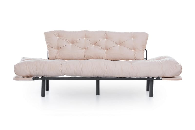 Mezonzo 3-istuttava vuodesohva taitettava 70x225 cm kangasta - Beige - Huonekalut - Sohva - Vuodesohva - 3 istuttava vuodesohva