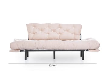 Mezonzo 3-istuttava vuodesohva taitettava 70x225 cm kangasta - Beige - Huonekalut - Sohva - Vuodesohva - 3 istuttava vuodesohva