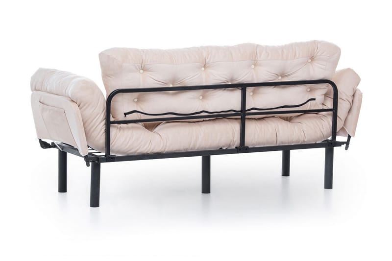 Mezonzo 3-istuttava vuodesohva taitettava 70x225 cm kangasta - Beige - Huonekalut - Sohva - Vuodesohva - 3 istuttava vuodesohva