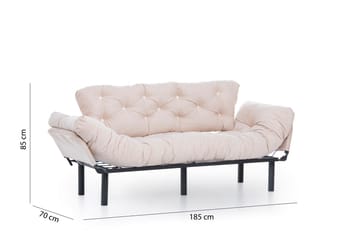 Mezonzo 3-istuttava vuodesohva taitettava 70x225 cm kangasta - Beige - Huonekalut - Sohva - Vuodesohva - 3 istuttava vuodesohva