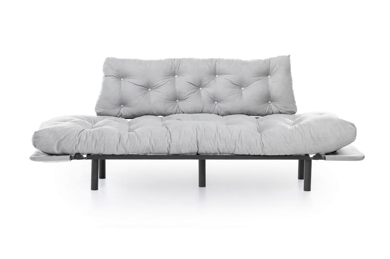 Mezonzo 3-istuttava vuodesohva taitettava 70x225 cm kangasta - Harmaa - Huonekalut - Sohva - Vuodesohva - 3 istuttava vuodesohva