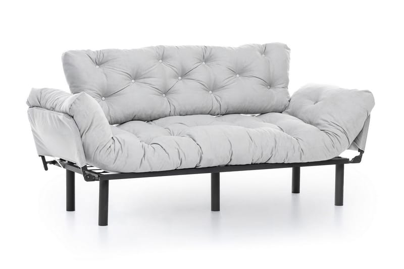 Mezonzo 3-istuttava vuodesohva taitettava 70x225 cm kangasta - Harmaa - Huonekalut - Sohva - Vuodesohva - 3 istuttava vuodesohva