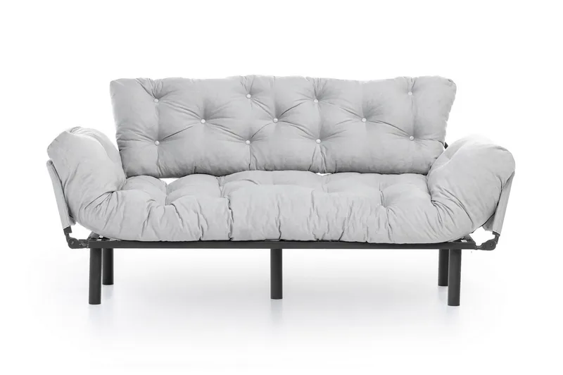 Mezonzo 3-istuttava vuodesohva taitettava 70x225 cm kangasta, Harmaa