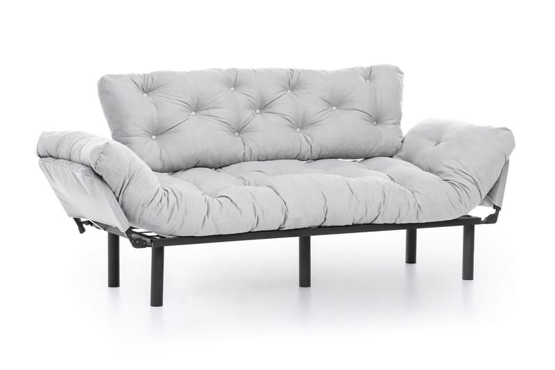 Mezonzo 3-istuttava vuodesohva taitettava 70x225 cm kangasta - Harmaa - Huonekalut - Sohva - Vuodesohva - 3 istuttava vuodesohva