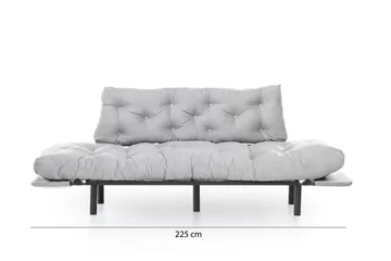 Mezonzo 3-istuttava vuodesohva taitettava 70x225 cm kangasta - Harmaa - Huonekalut - Sohva - Vuodesohva - 3 istuttava vuodesohva