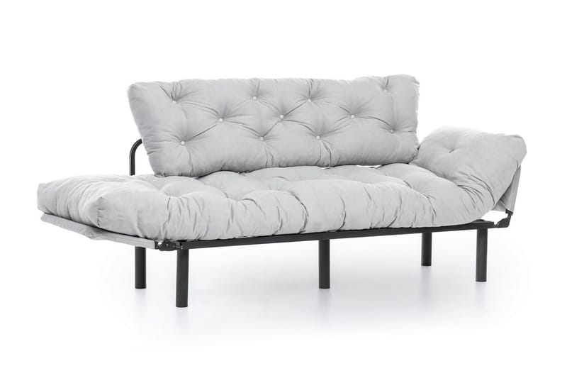 Mezonzo 3-istuttava vuodesohva taitettava 70x225 cm kangasta - Harmaa - Huonekalut - Sohva - Vuodesohva - 3 istuttava vuodesohva
